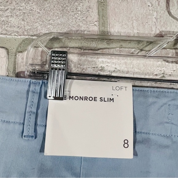 LOFT NWT Light Blue Monroe Slim Chino Pants Size 8 - Picture 6 of 12